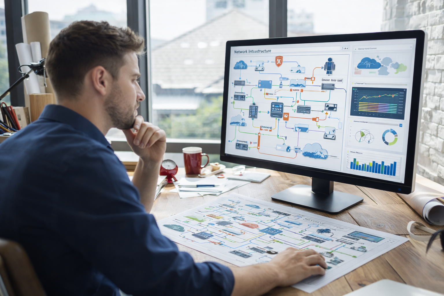 Ingénierie réseau entreprise avec cartographie des flux et dépendances d’infrastructure