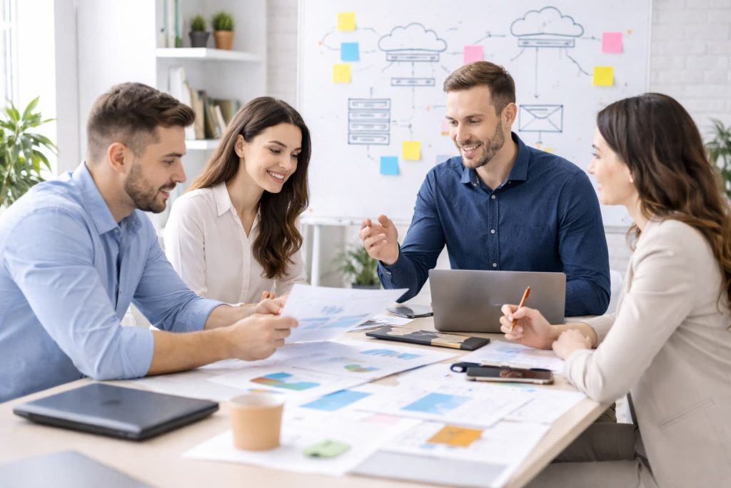 Expert Metassistance analysant une infrastructure informatique et télécoms en entreprise